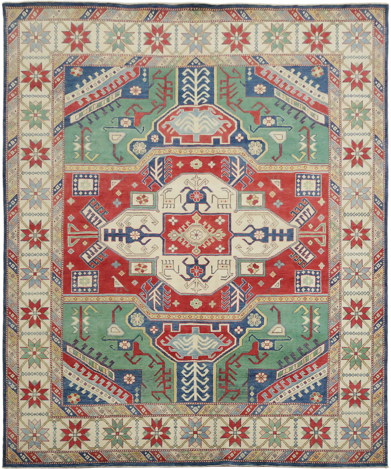 Wool Geometric Kazak Oriental Area Rug 8x10