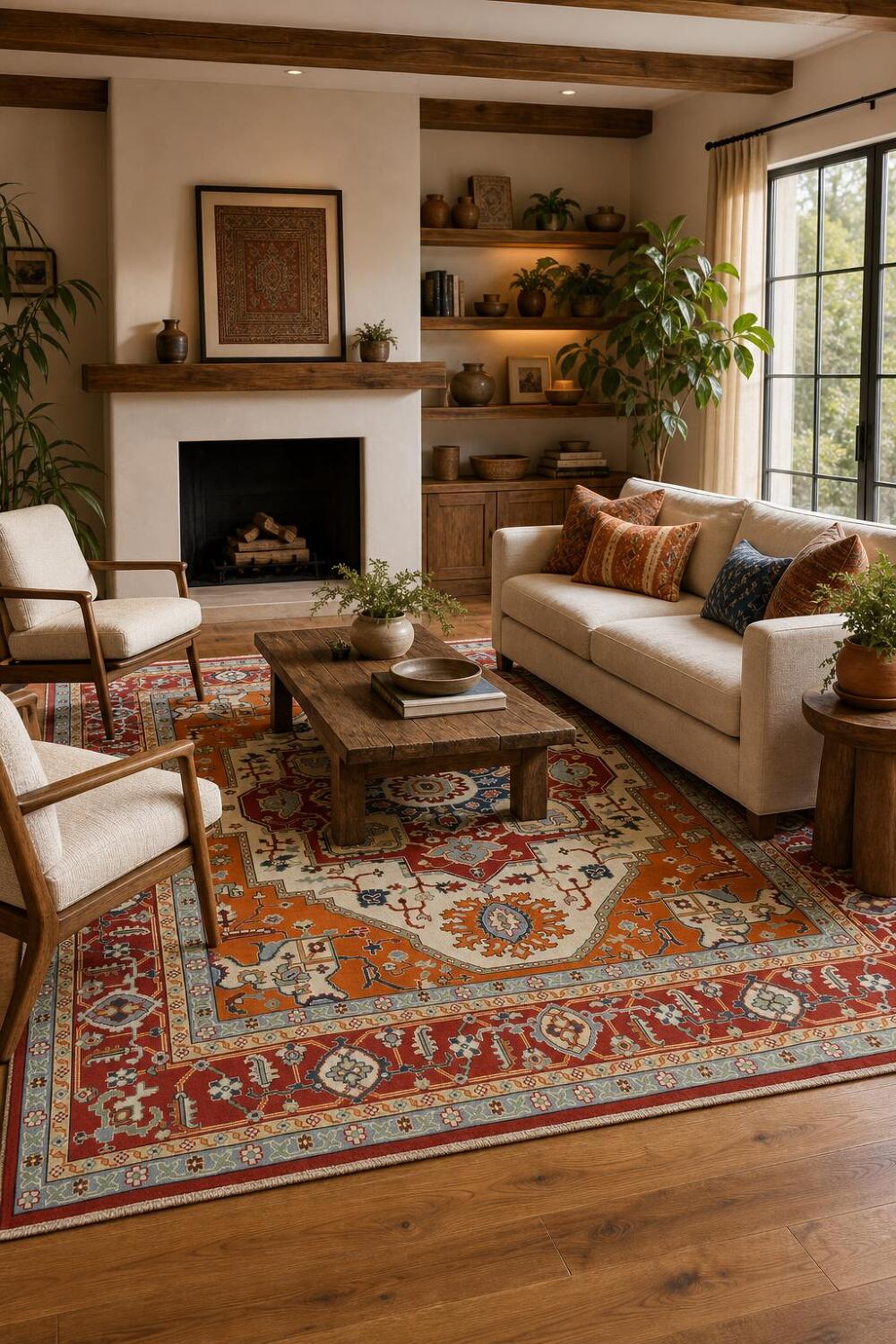 Geometric Wool Kazak Oriental Area Rug 8x10