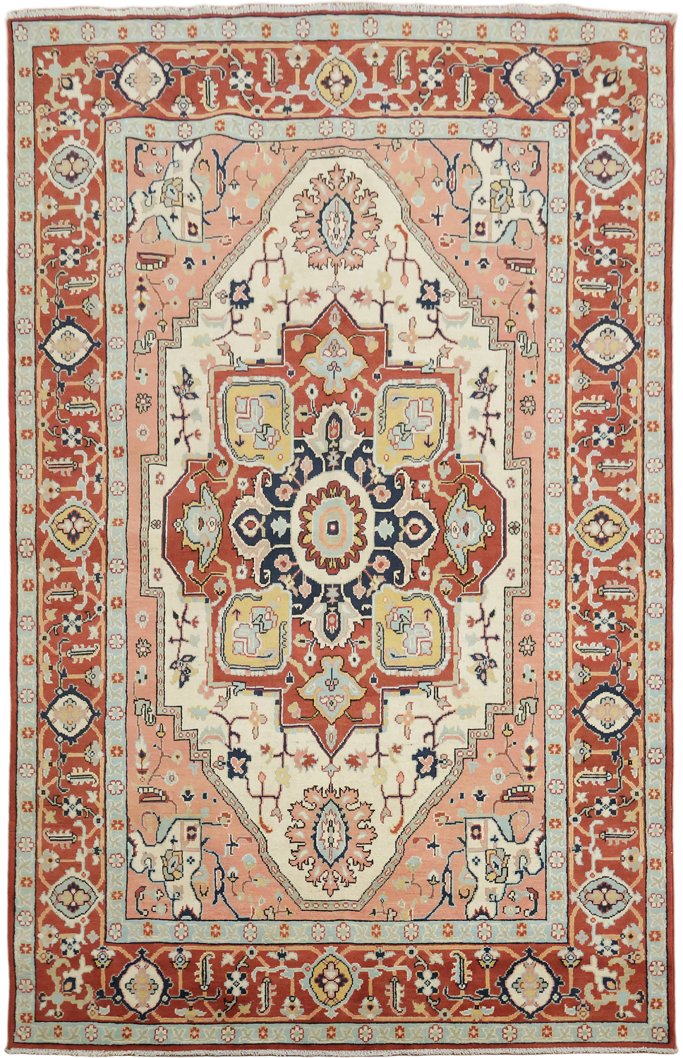 Luxurious Persian-Inspired Heriz Rug in Rich Earth Tones 6'x9'
