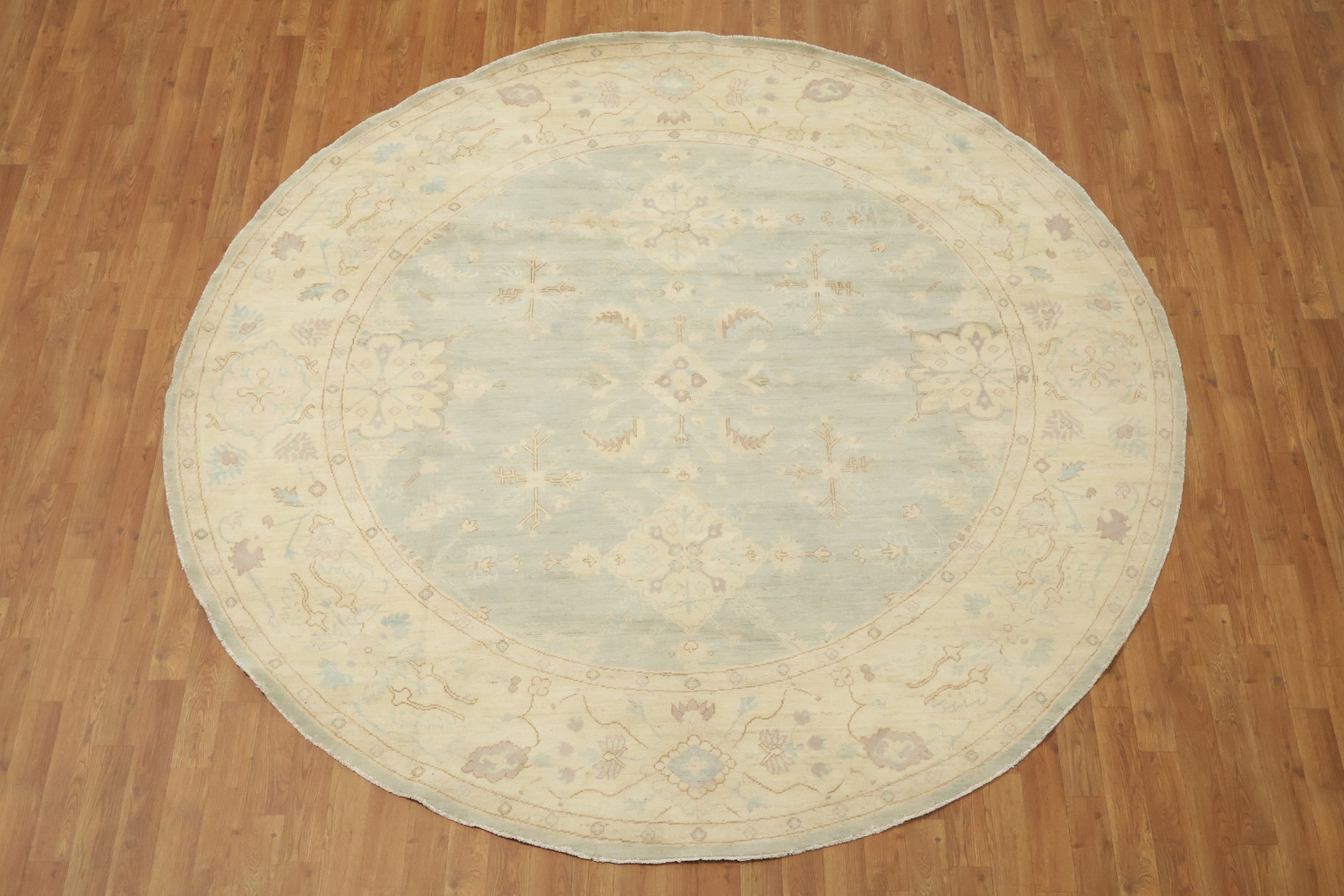 Vegetable Dye Round Wool Traditional Oushak Square Rug 8x8
