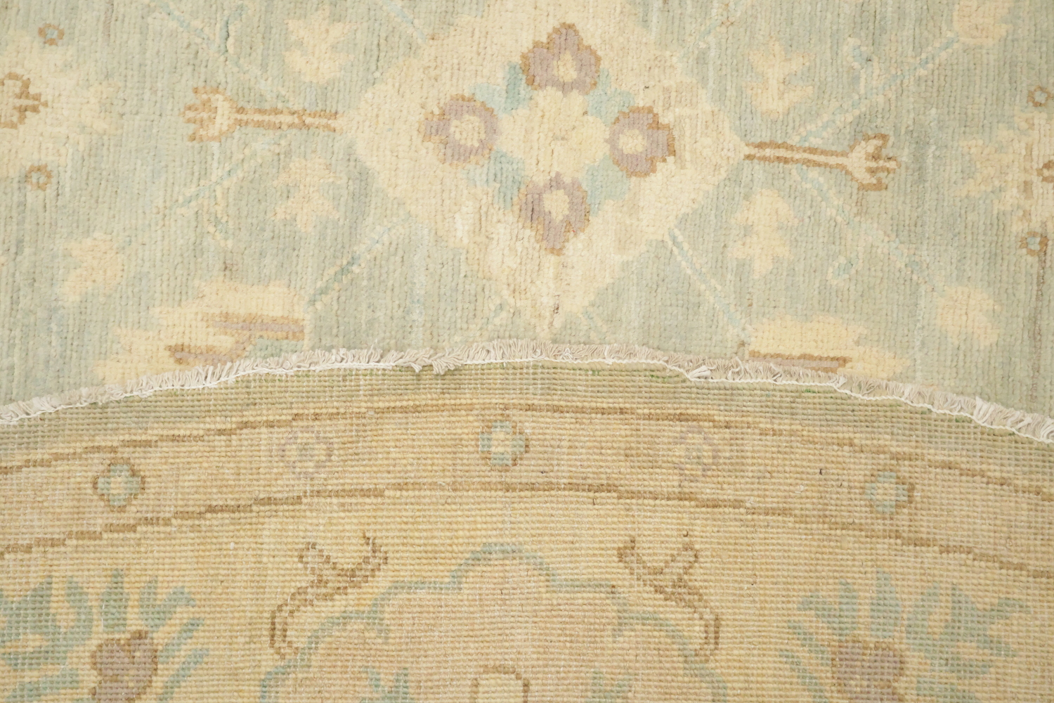 Vegetable Dye Round Wool Traditional Oushak Square Rug 8x8