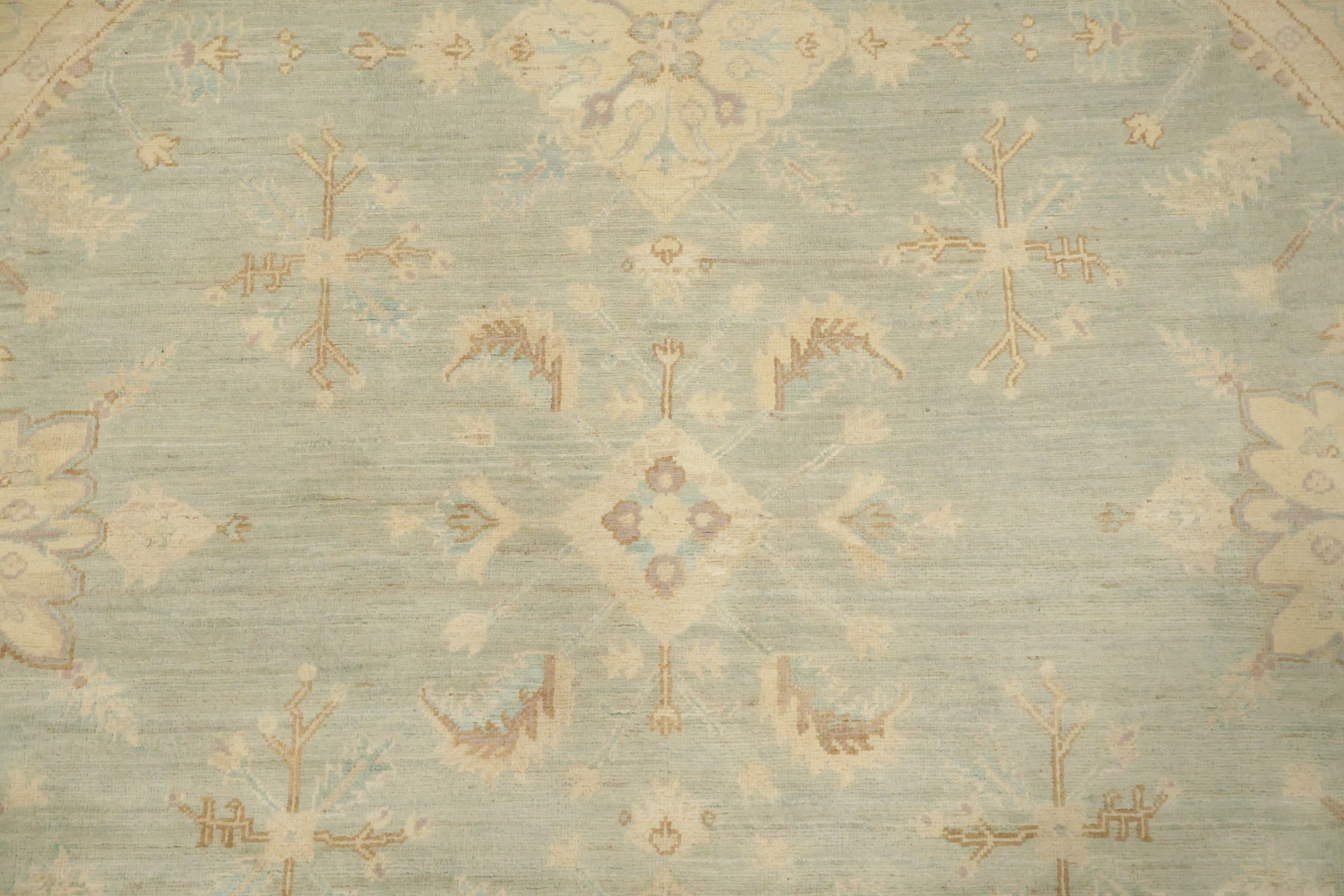 Vegetable Dye Round Wool Traditional Oushak Square Rug 8x8