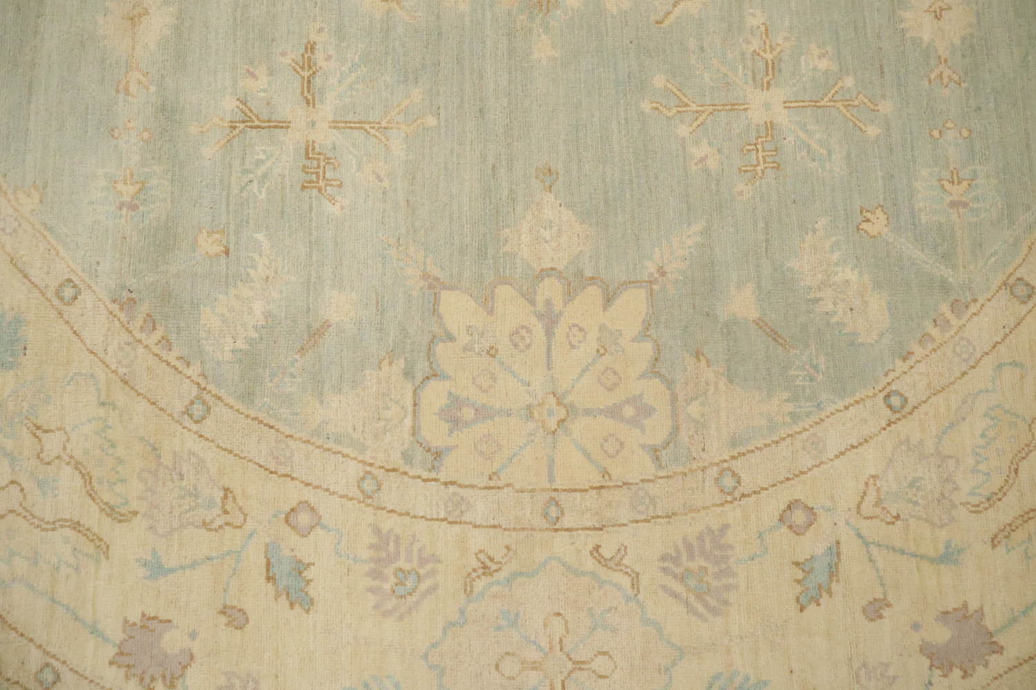 Vegetable Dye Round Wool Traditional Oushak Square Rug 8x8