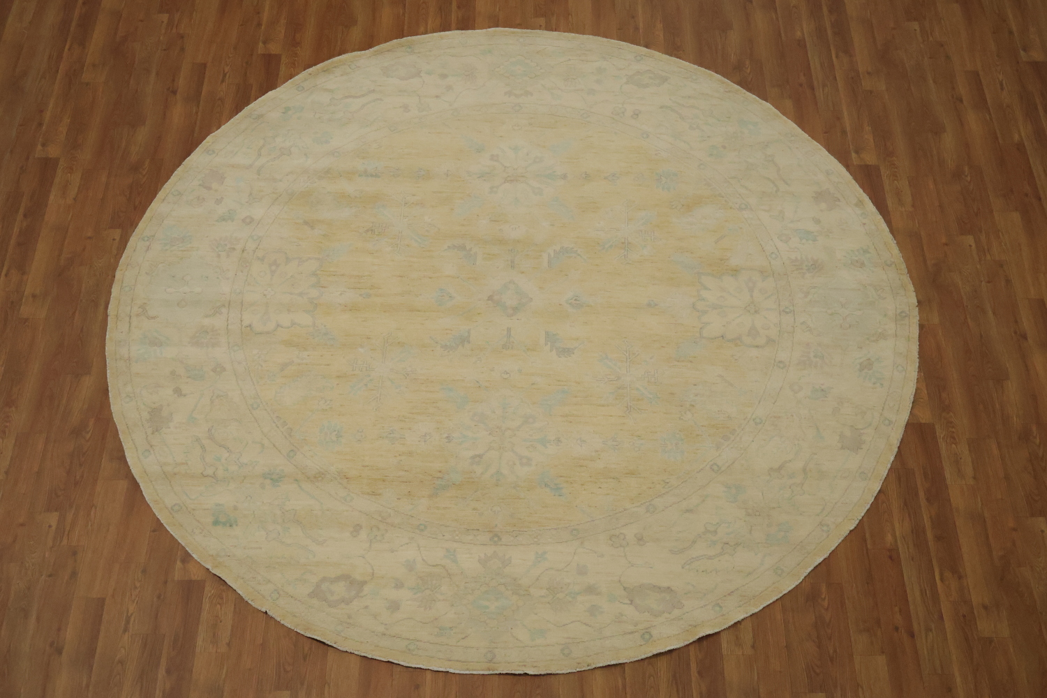 Vegetable Dye Round Traditional Oushak Square Wool Rug 8x8
