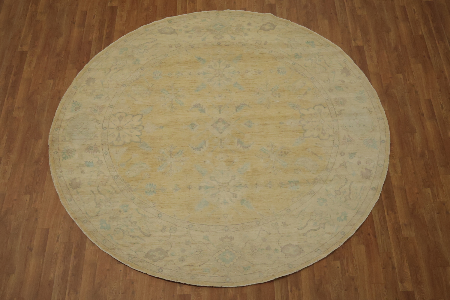 Vegetable Dye Round Traditional Oushak Square Wool Rug 8x8