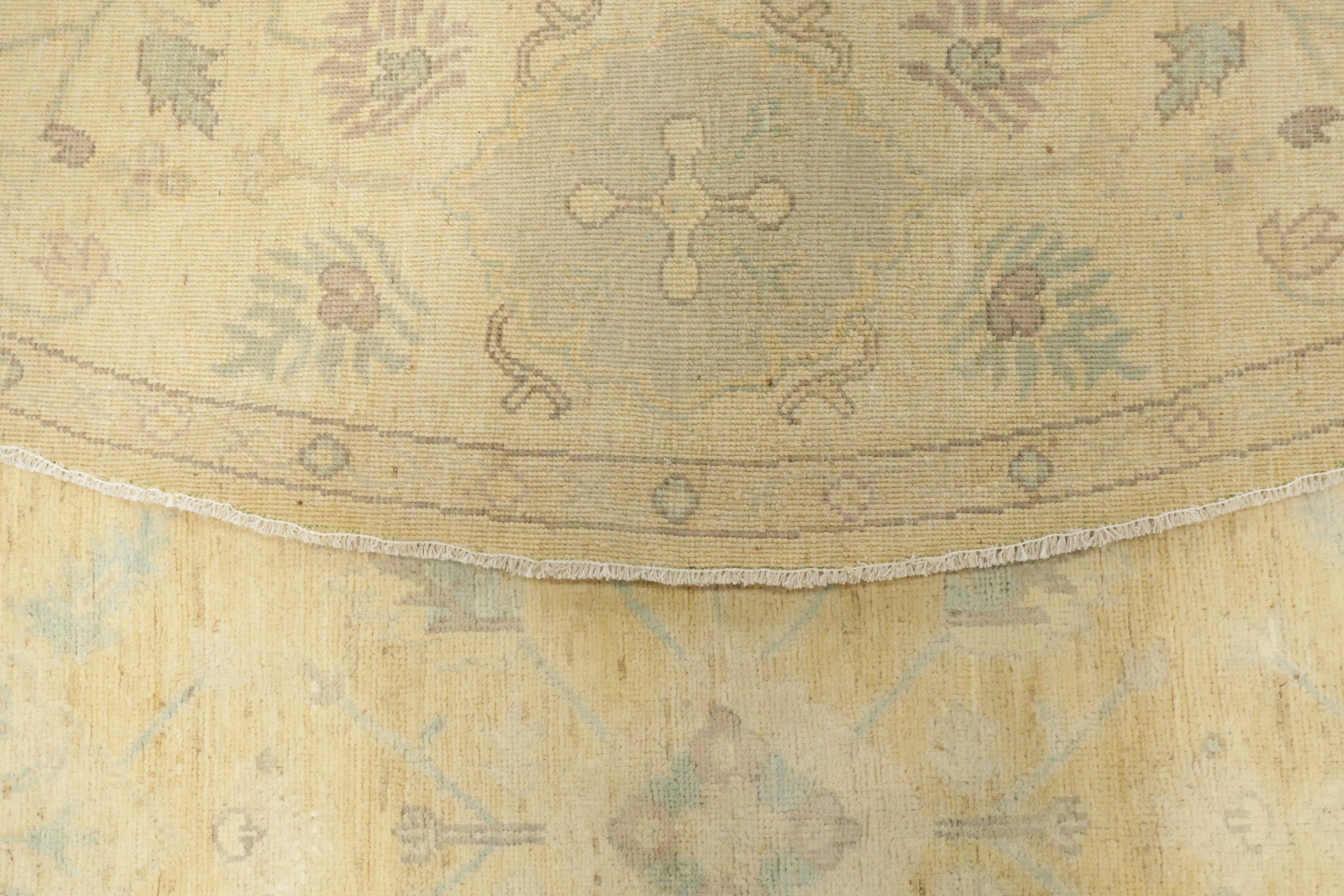 Vegetable Dye Round Traditional Oushak Square Wool Rug 8x8