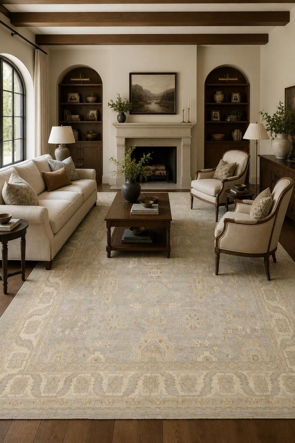 Traditional Oushak Decorative Wool Area Rug 9x12