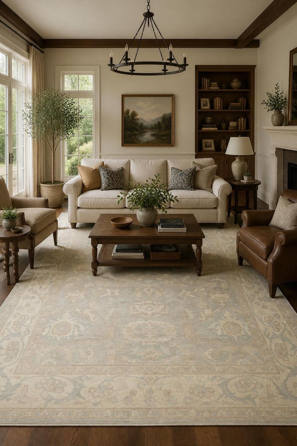 Mute Turkish Wool Traditional Oushak Area Rug 8x10