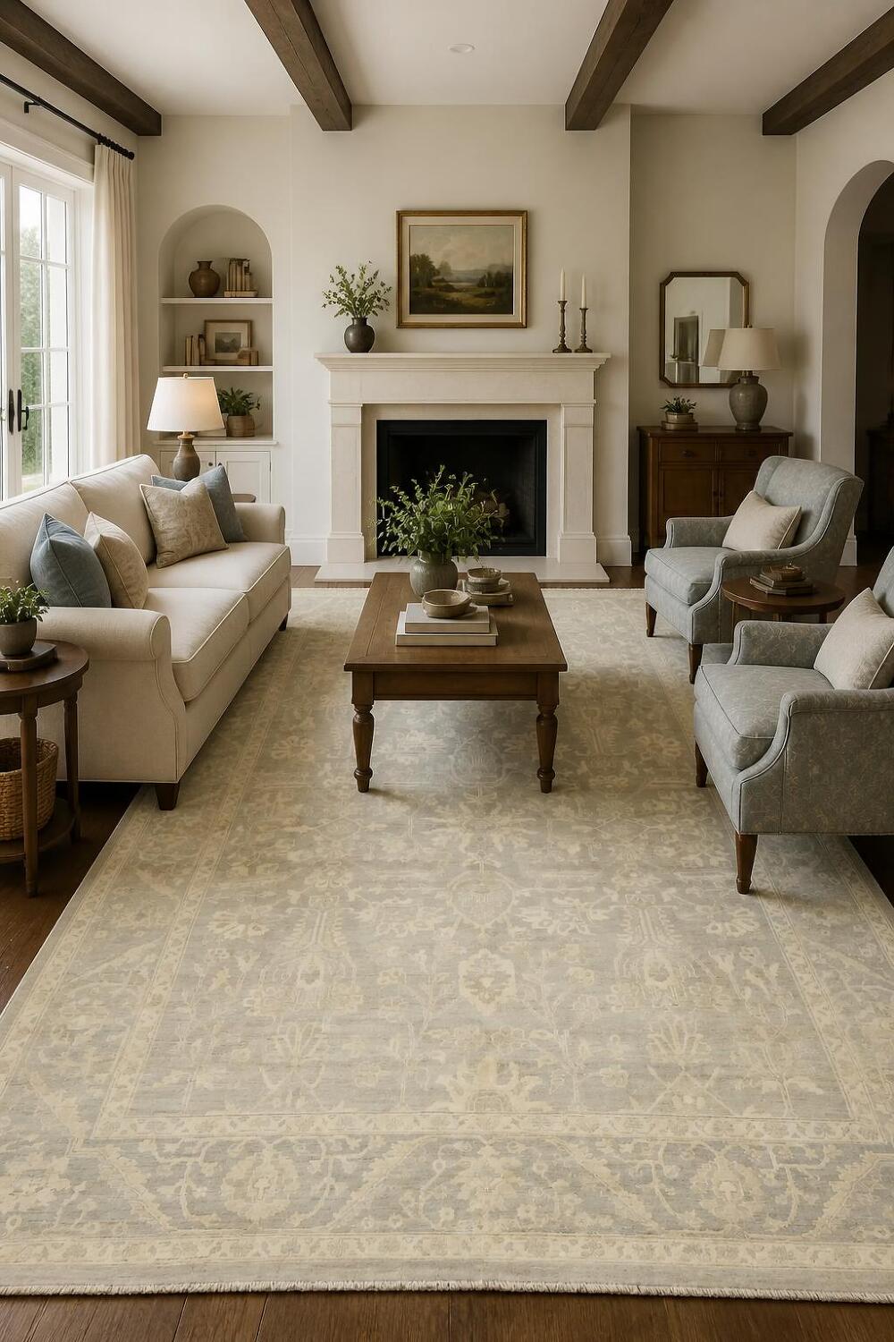 Traditional Oushak Turkish Wool Area Rug 8x10