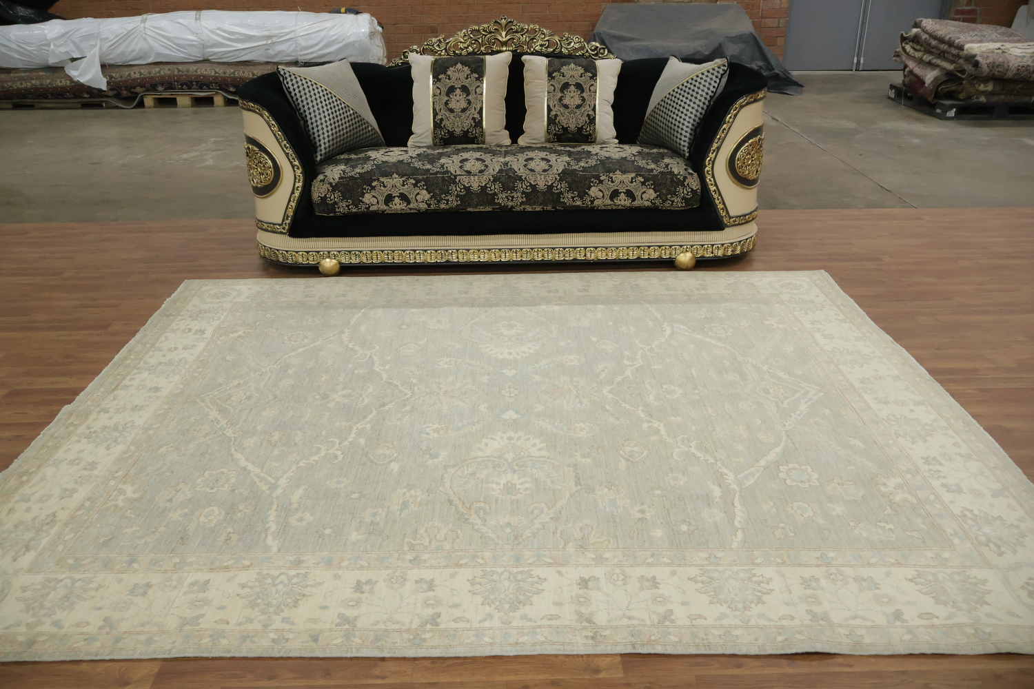 Muted Vegetable Dye Wool Traditional Oushak Area Rug 8x10