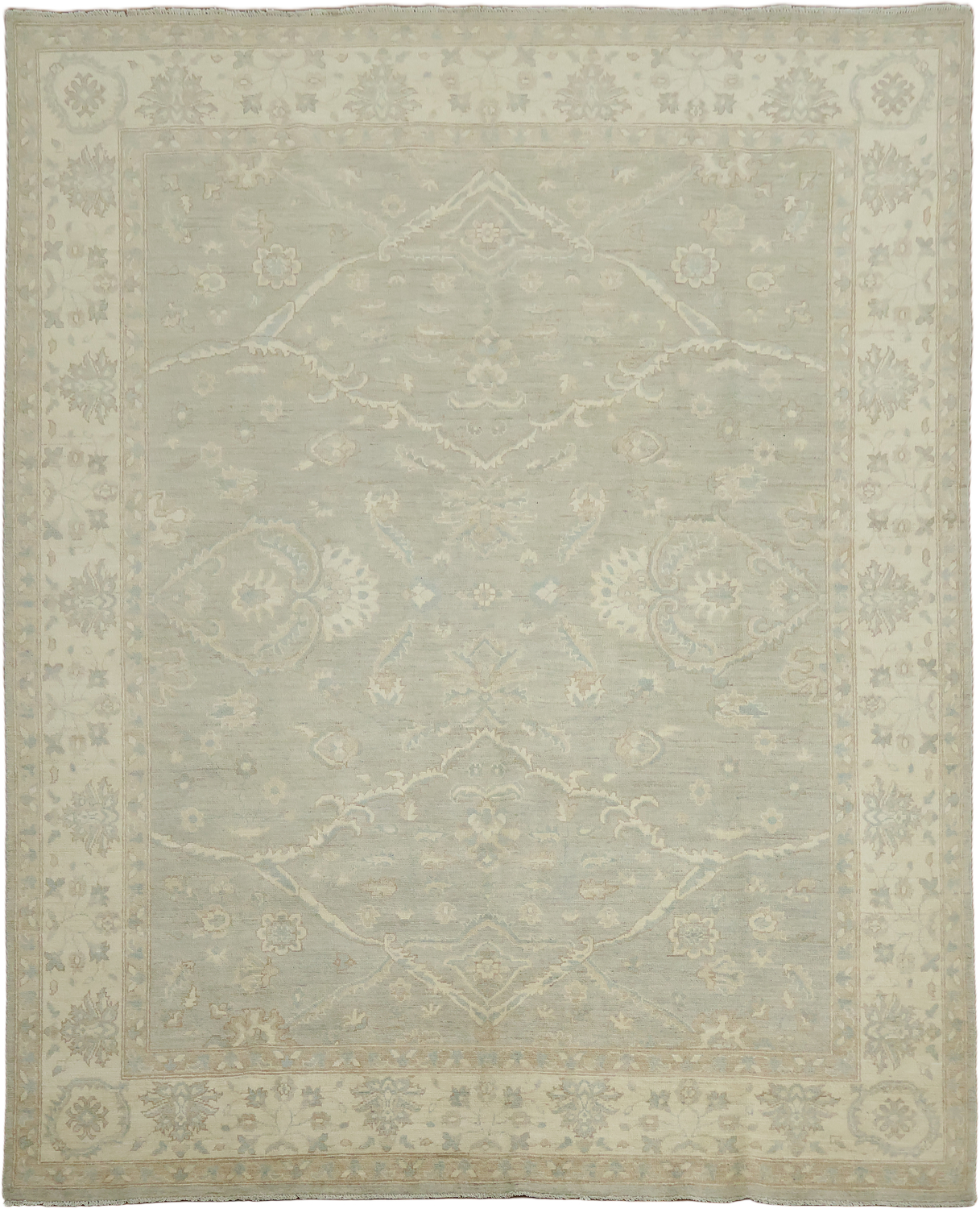 Muted Vegetable Dye Wool Traditional Oushak Area Rug 8x10