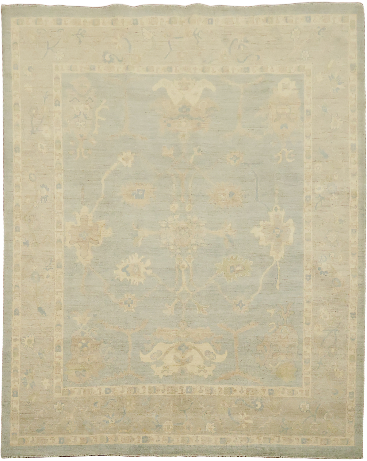 Wool Vegetable Dye Wool Traditional Oushak Area Rug 8x10