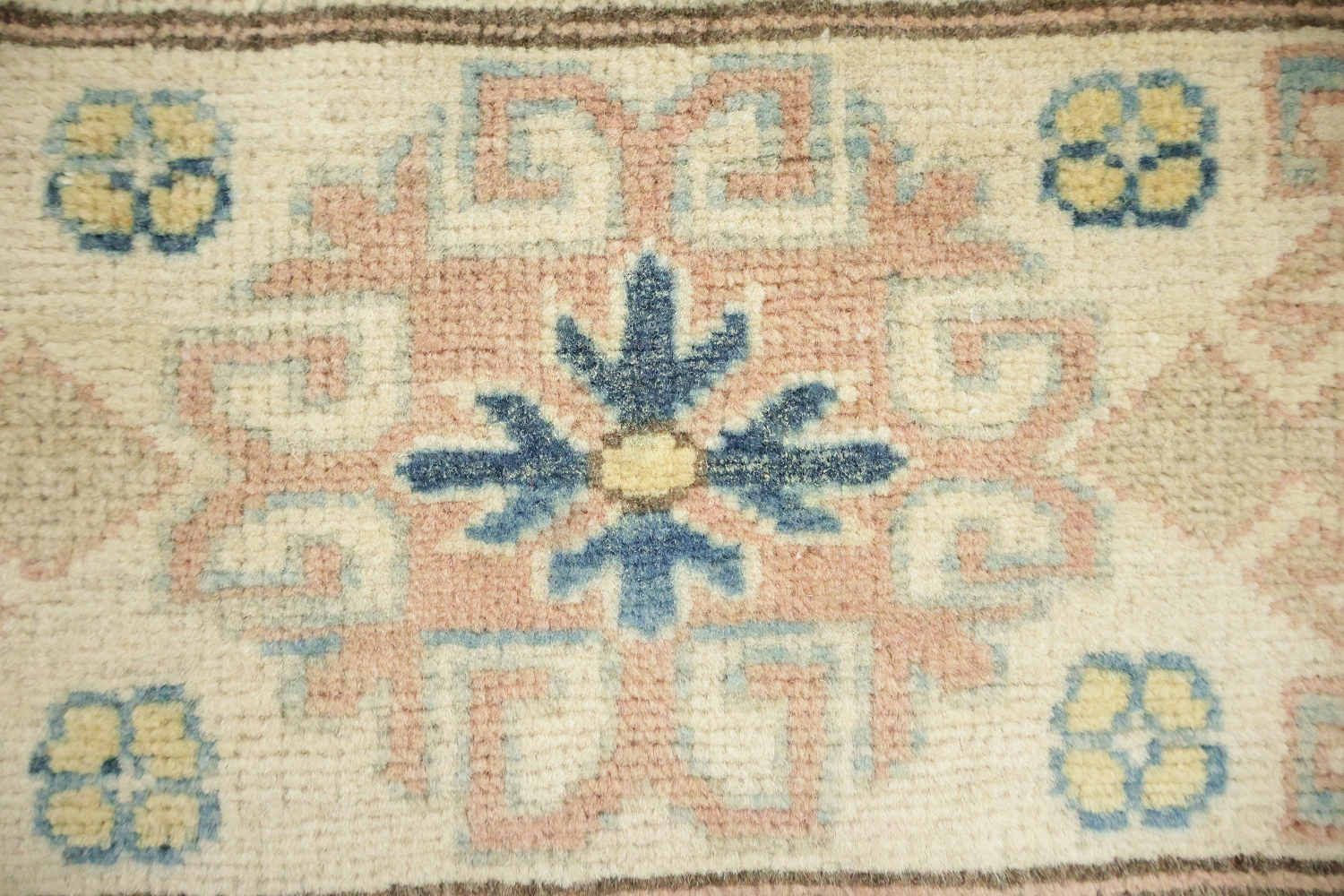 Exquisite Hand-Knotted Rug Kazak Featuring Soft Blue Tones and Patterns 10'x13'