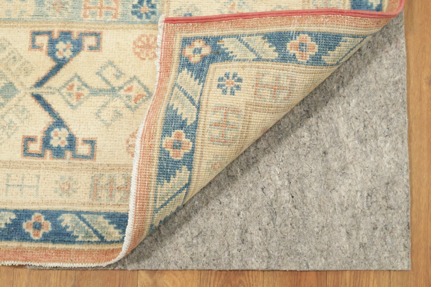 Classic Coral-Salmon Kazak Pastel-Rich Rug 8x10
