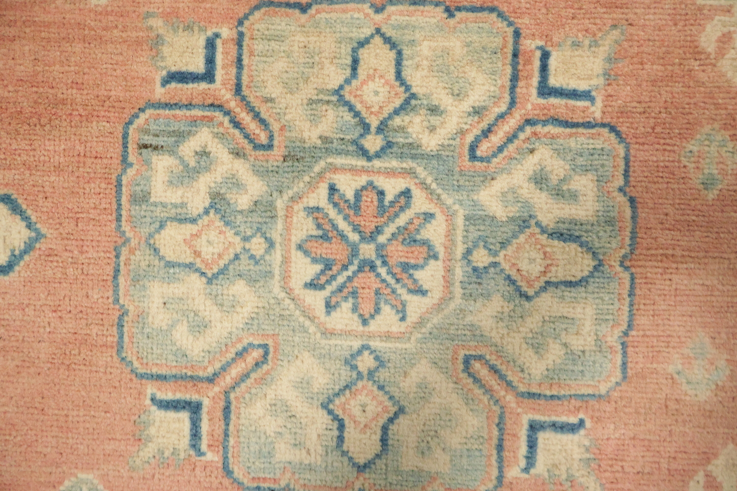 Classic Coral-Salmon Kazak Pastel-Rich Rug 8x10