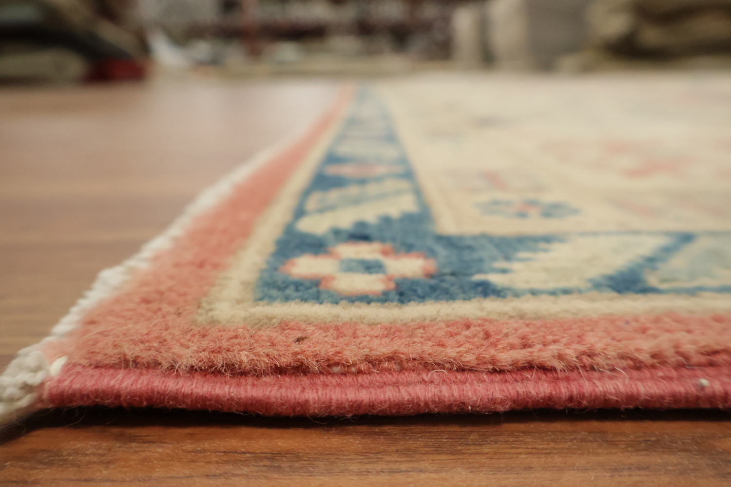 Classic Coral-Salmon Kazak Pastel-Rich Rug 8x10