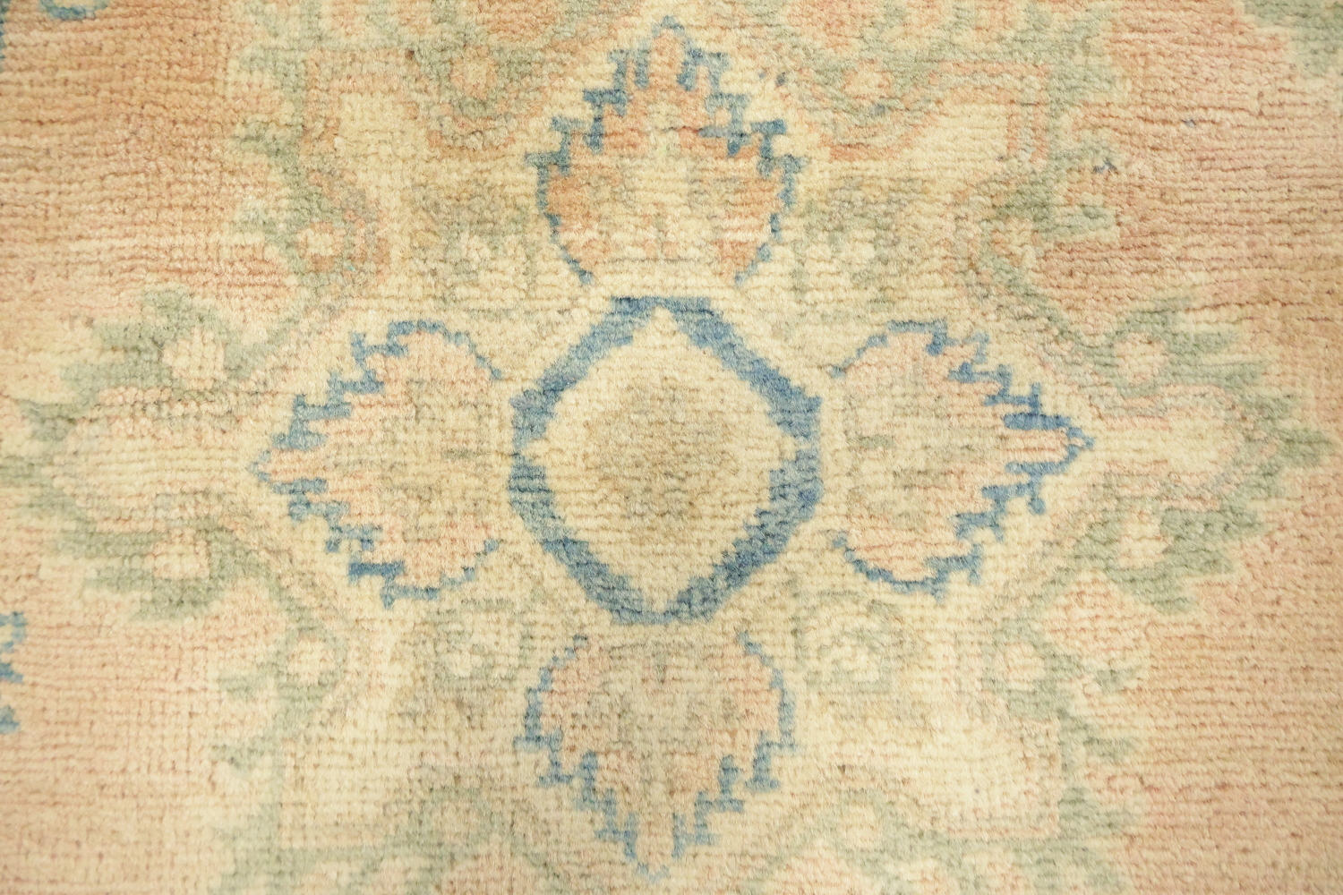 Muted Coral Salmon Kazak Traditional Rug with Subtle Hues and Intricate Designs 8'x10'