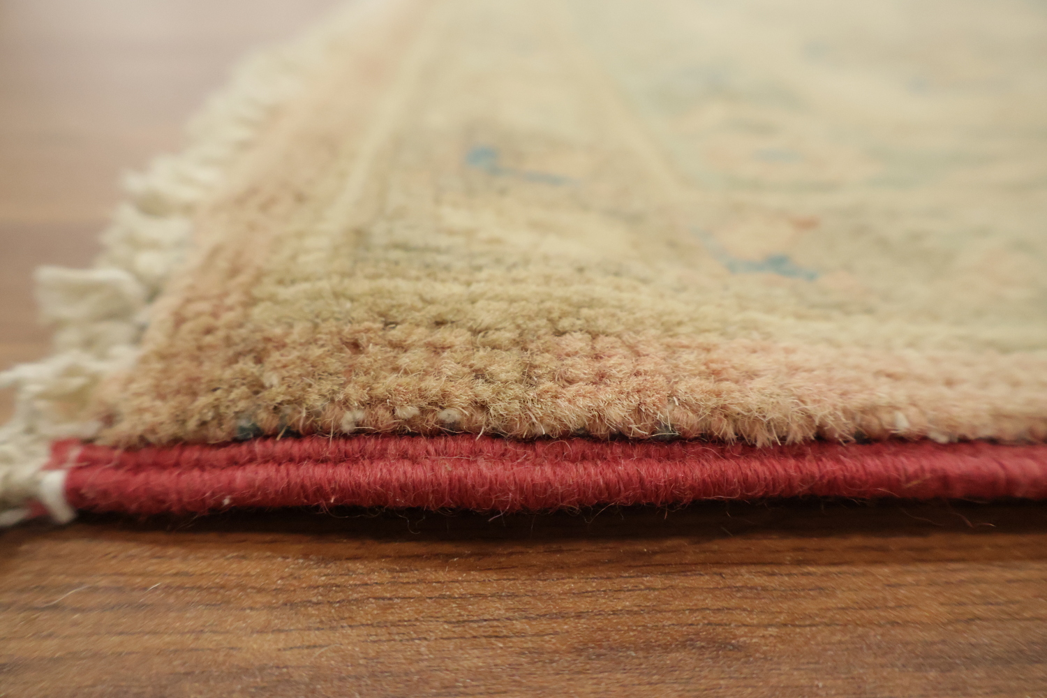 Muted Coral Salmon Kazak Traditional Rug with Subtle Hues and Intricate Designs 8'x10'