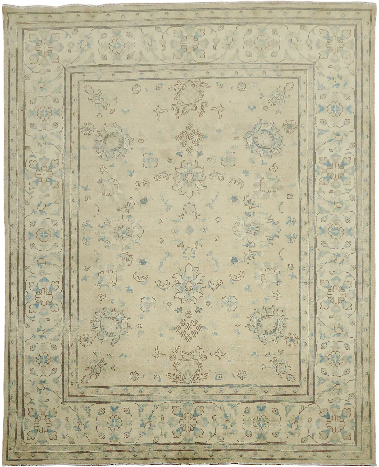 Elegant Kazak Persian-Style Hand-Knotted Rug in Soft Earthy Tones 8x10