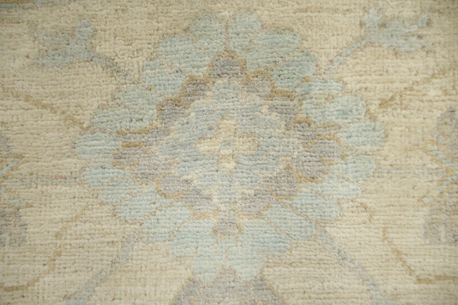 Round Geometric Wool Traditional Oushak Area Rug 7x9