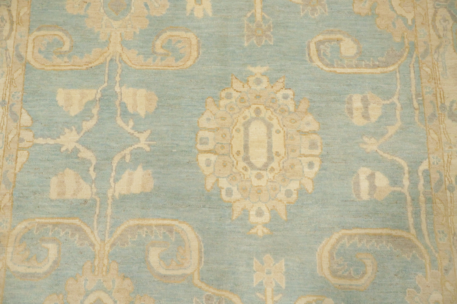 Traditional Oushak Wool Blue Area Rug 6x9
