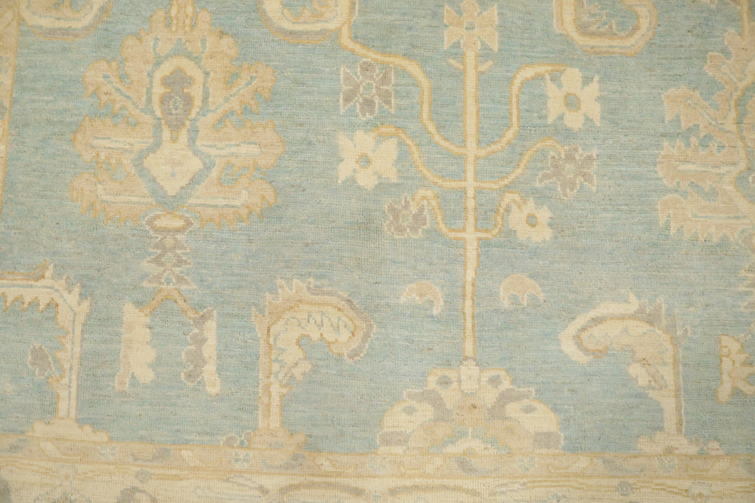 Traditional Oushak Wool Blue Area Rug 6x9