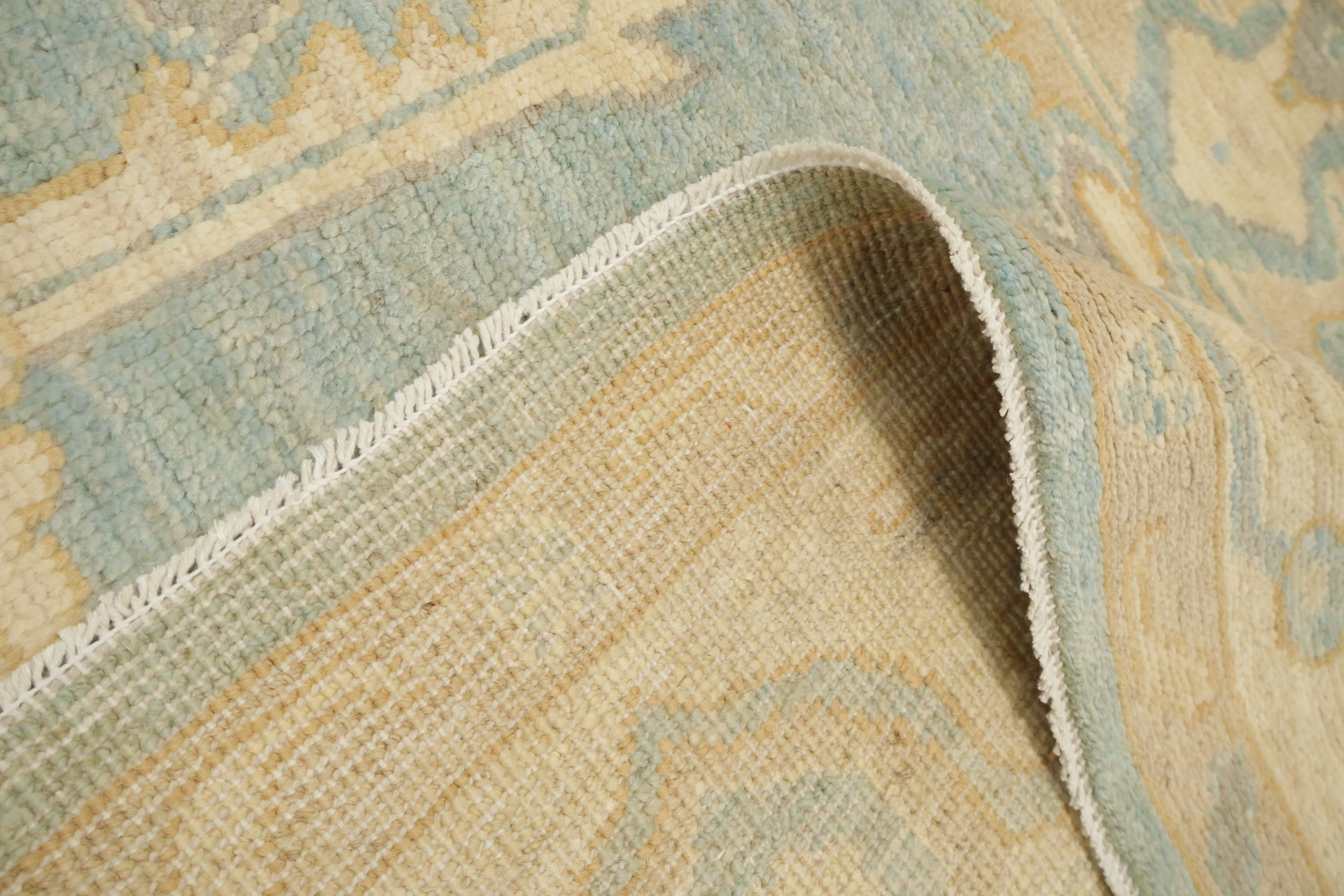 Traditional Oushak Wool Blue Area Rug 6x9