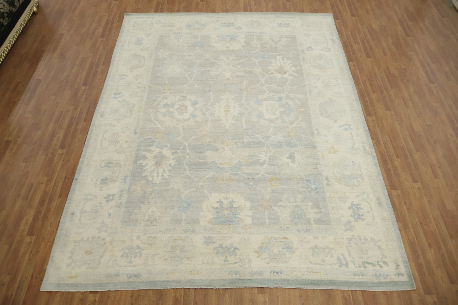 Turkish Vegetable Dye Wool Traditional Oushak Large Rug 10x14