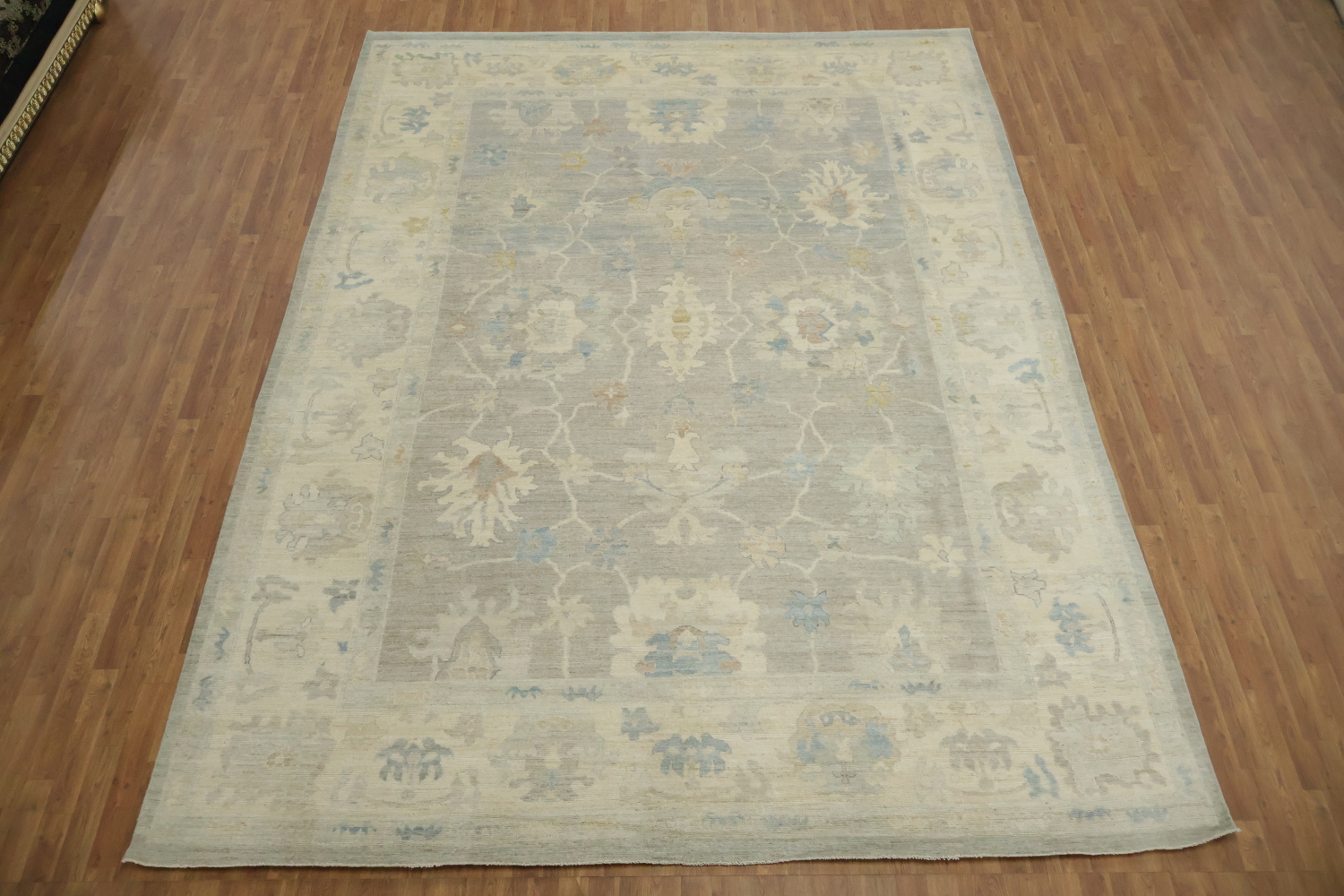 Turkish Vegetable Dye Wool Traditional Oushak Large Rug 10x14
