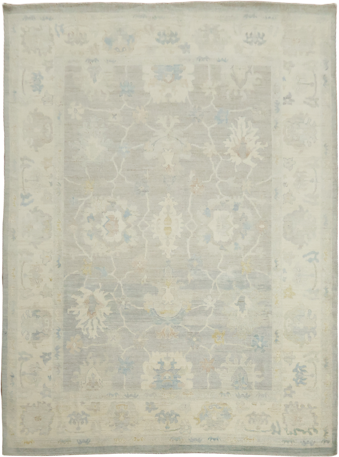 Turkish Vegetable Dye Wool Traditional Oushak Large Rug 10x14