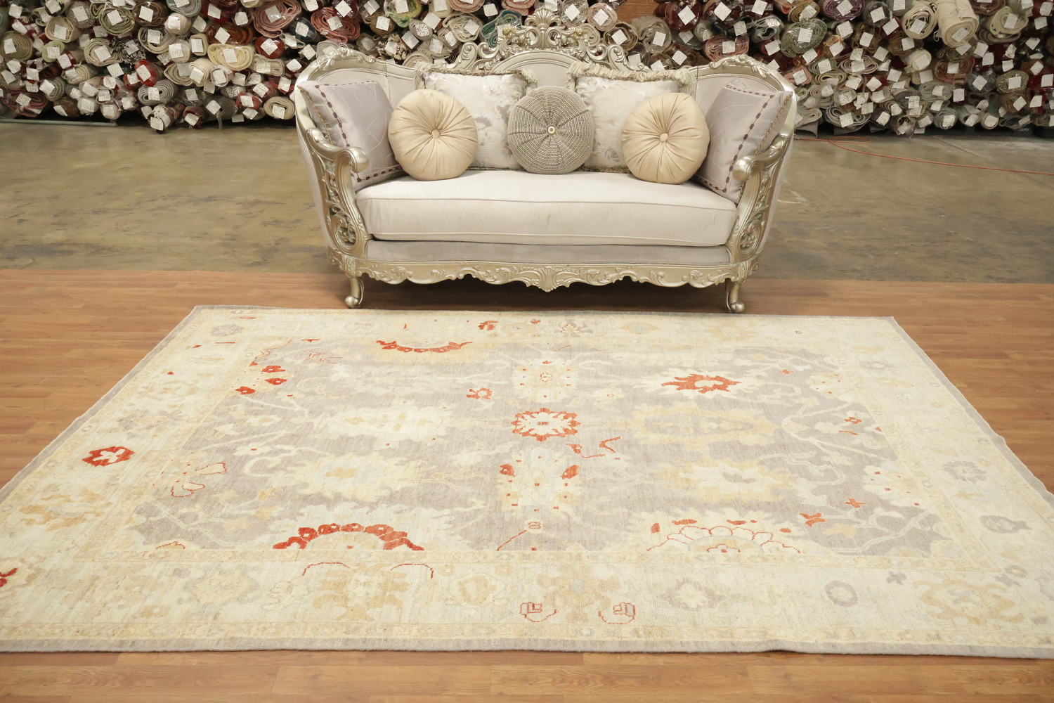 Turkish Vegetable Dye Wool Traditional Oushak Area Rug 7x10