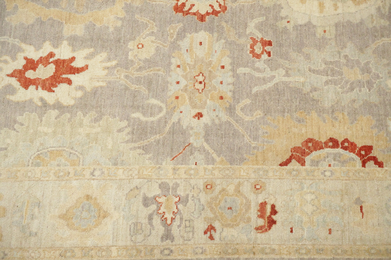 Turkish Vegetable Dye Wool Traditional Oushak Area Rug 7x10