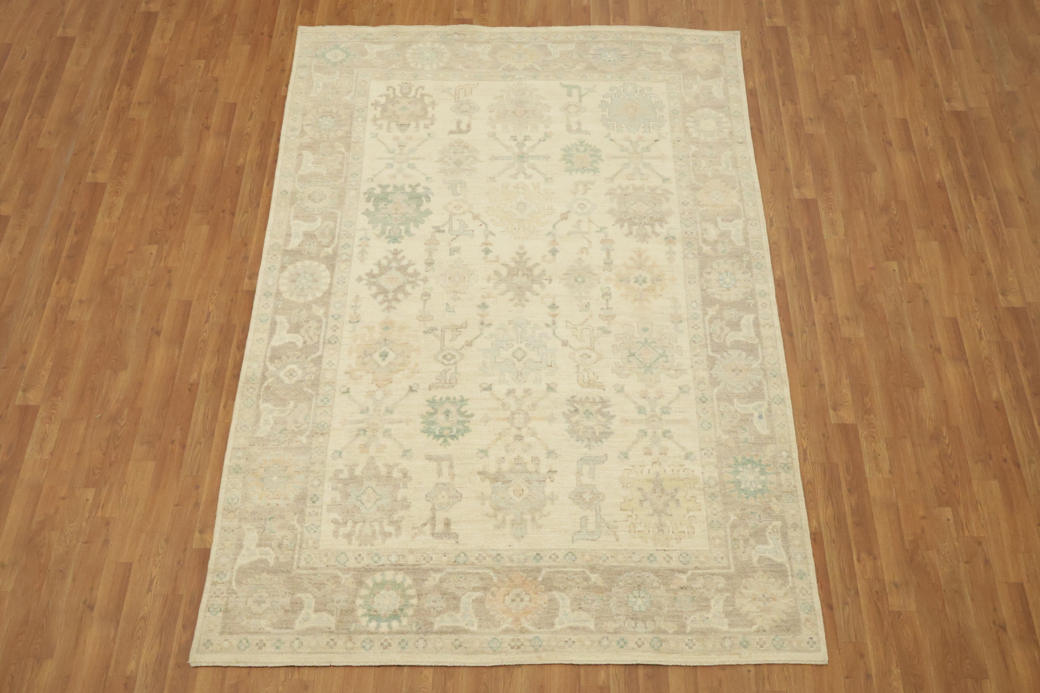 Geometric Wool Traditional Oushak Area Rug 6x9