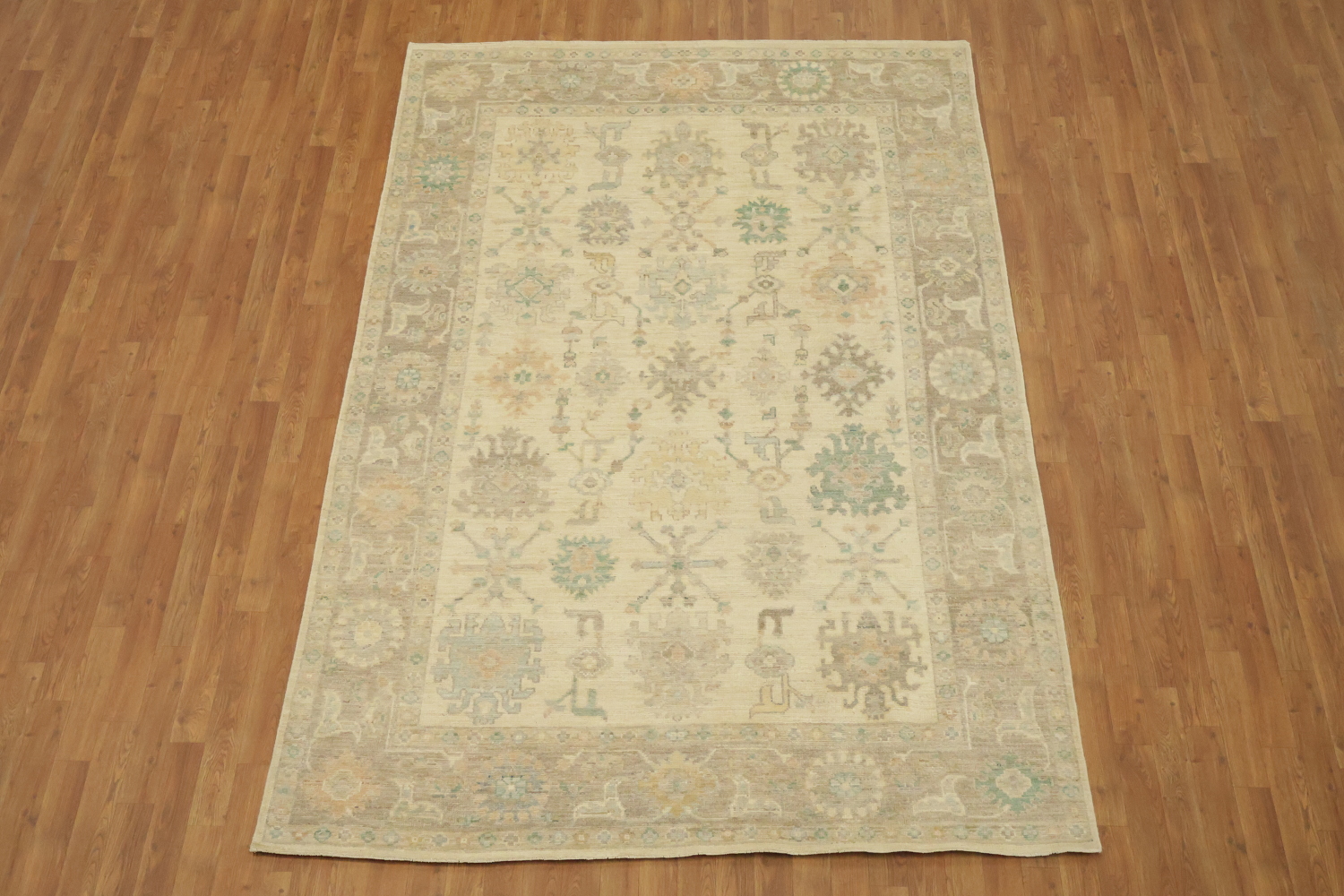 Geometric Wool Traditional Oushak Area Rug 6x9
