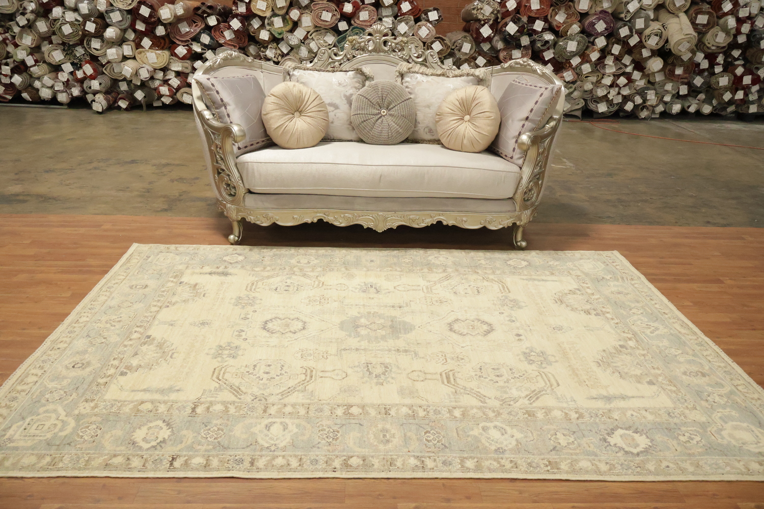 Geometric Wool Traditional Oushak Area Rug 6x9