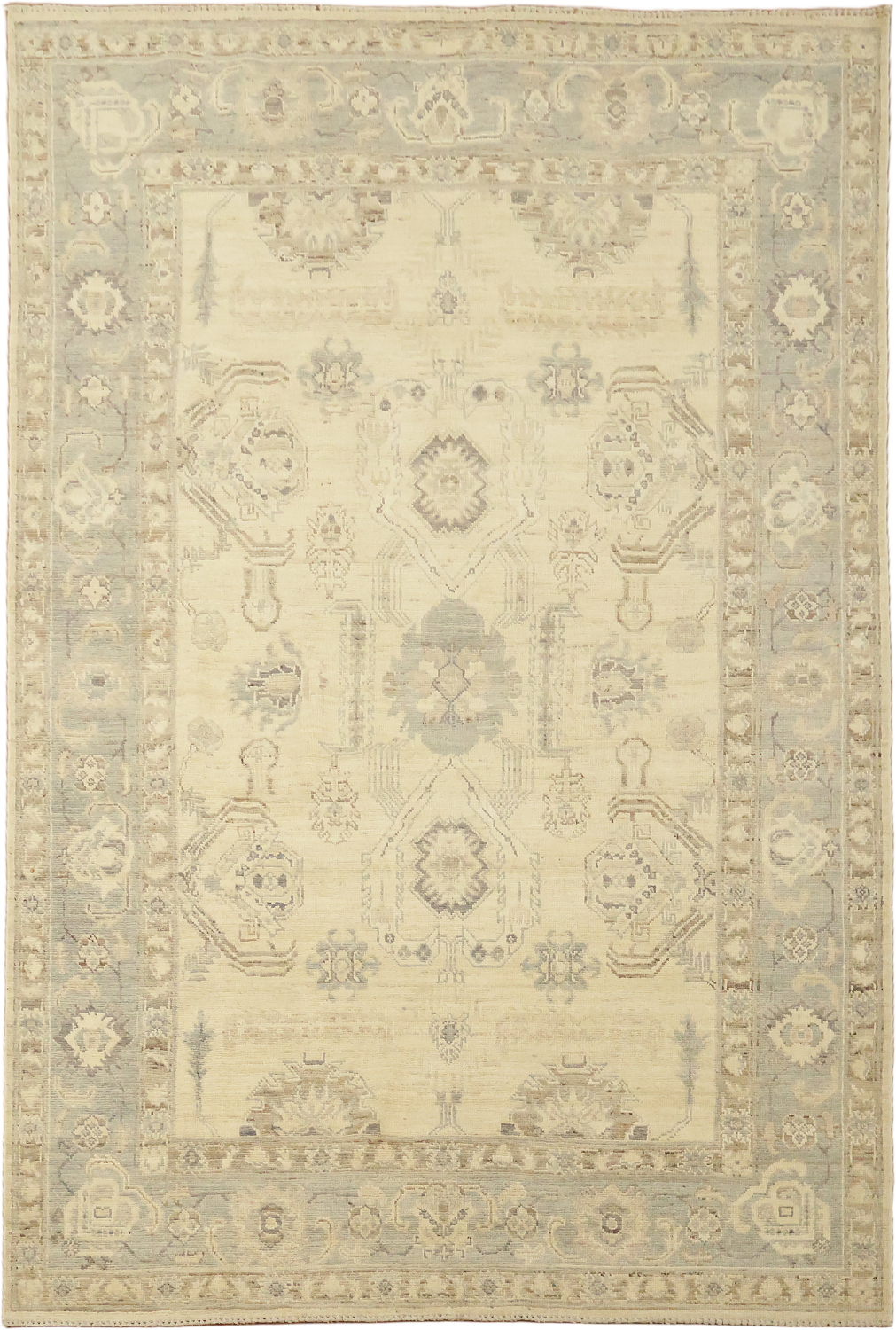 Geometric Wool Traditional Oushak Area Rug 6x9
