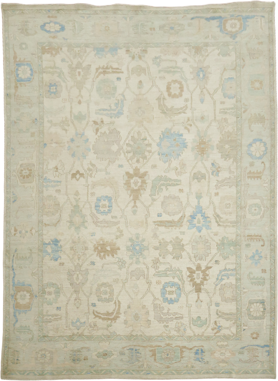 Turkish Vegetable Dye Wool Traditional Oushak Area Rug 10x14