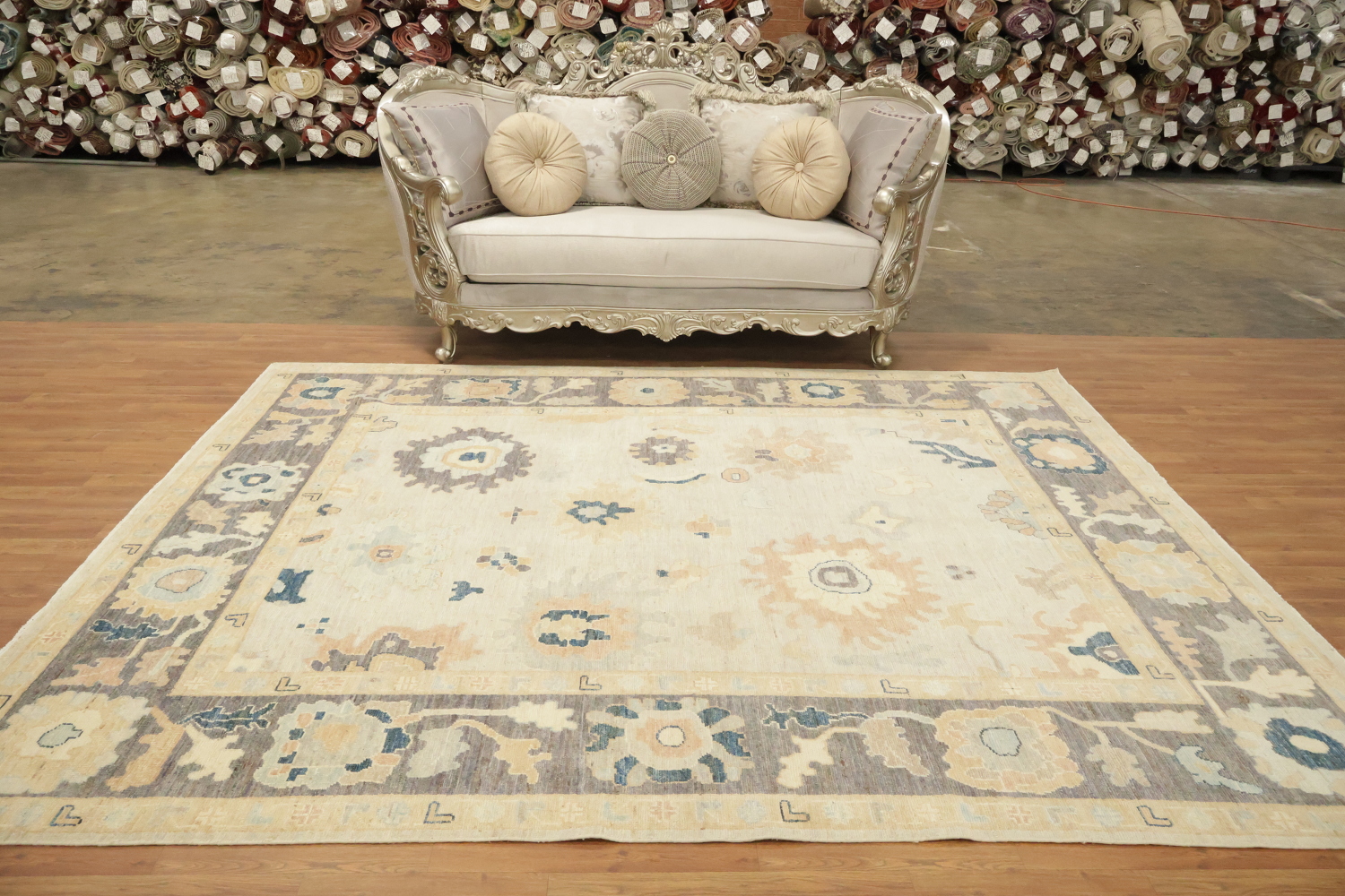 Vegetable Dye Turkish Wool Traditional Oushak Area Rug 8x10