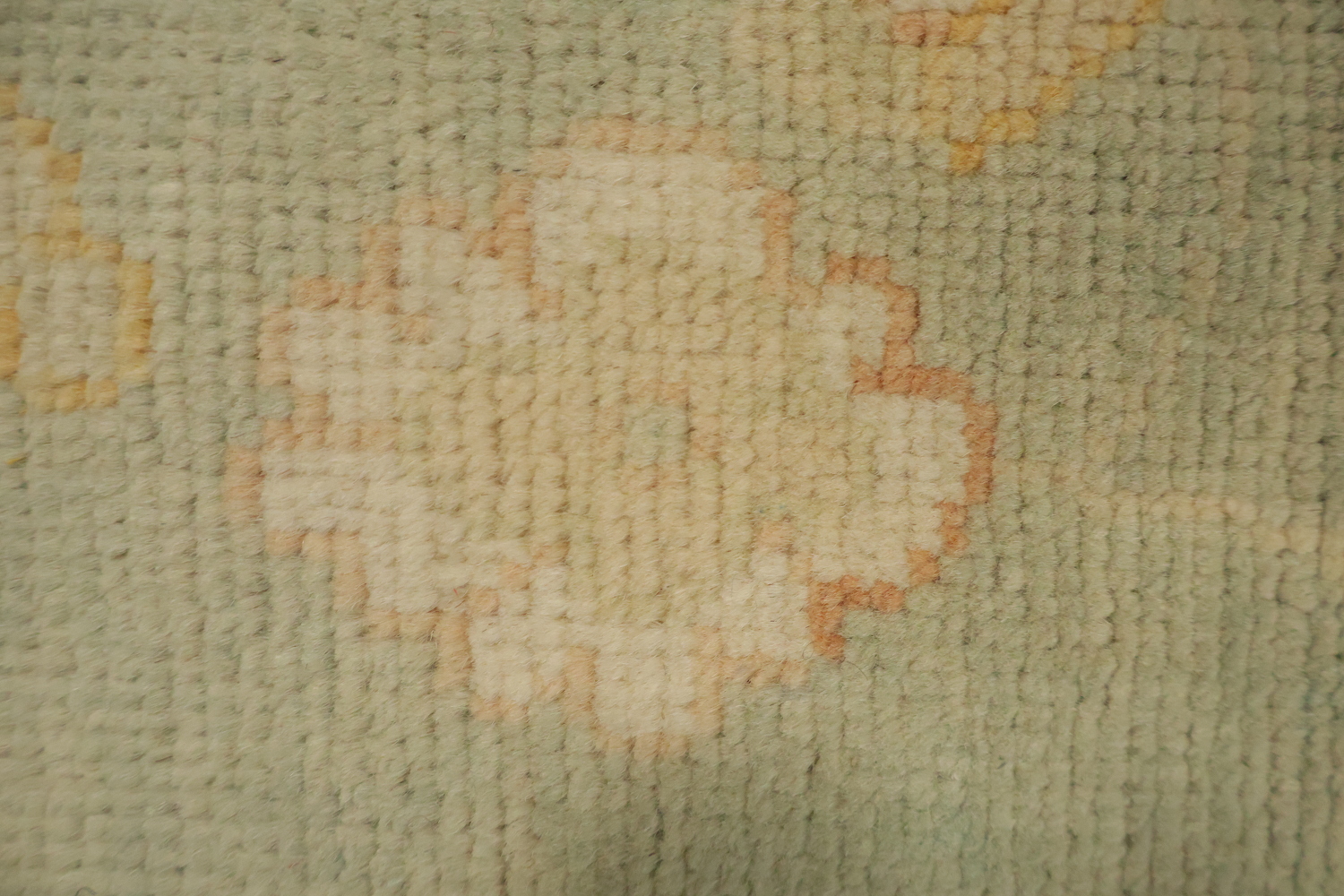 Green Muted Floral Wool Traditional Oushak Area Rug 8x10