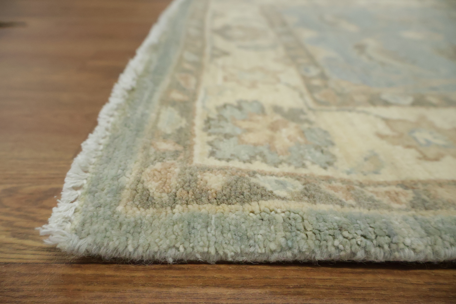 Turkish Vegetable Dye Wool Traditional Oushak Runner Rug 3x8
