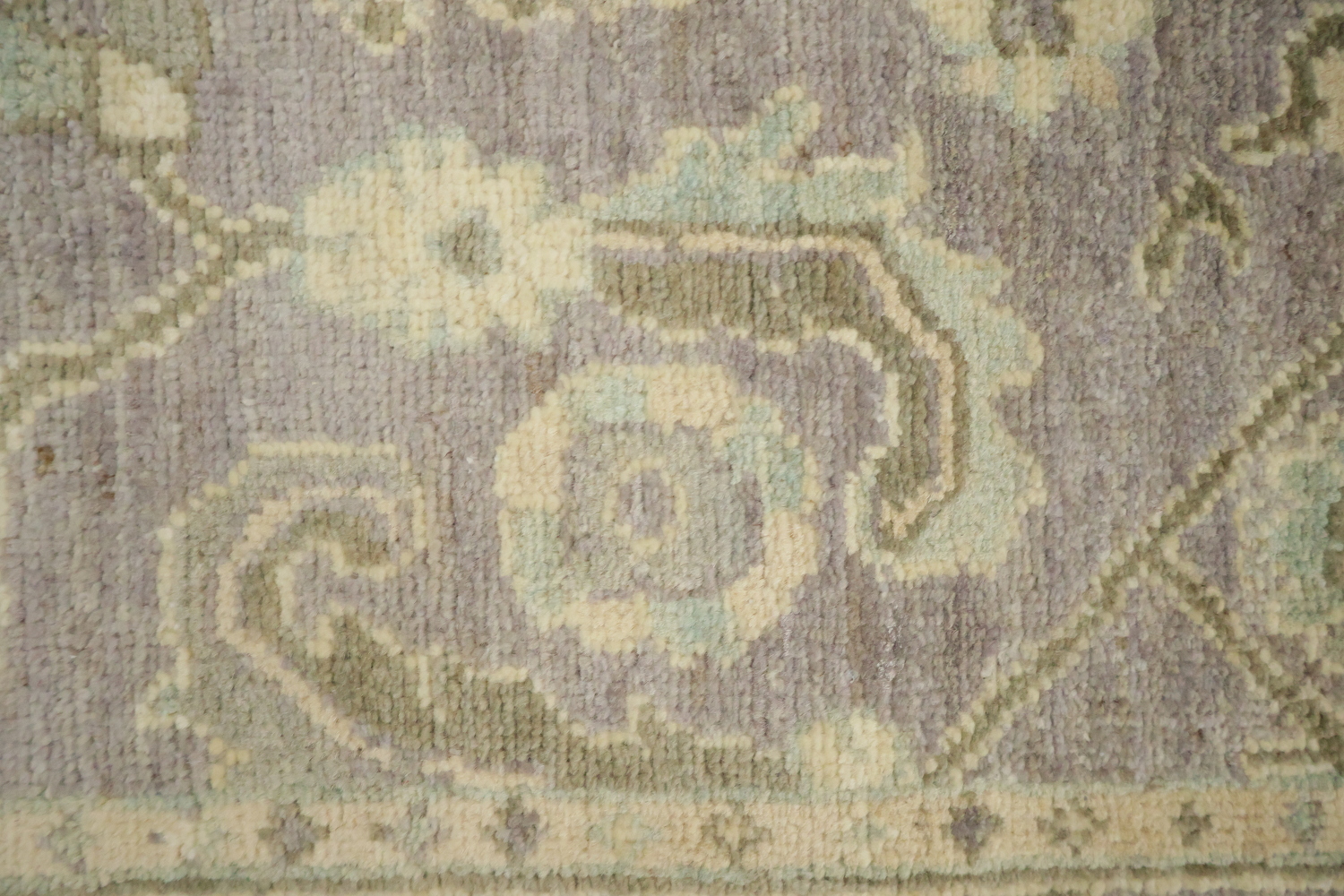 Vegetable Dye Wool Traditional Oushak Runner Rug 3x10