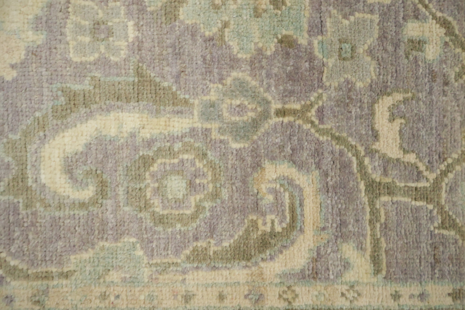 Vegetable Dye Wool Traditional Oushak Runner Rug 3x10