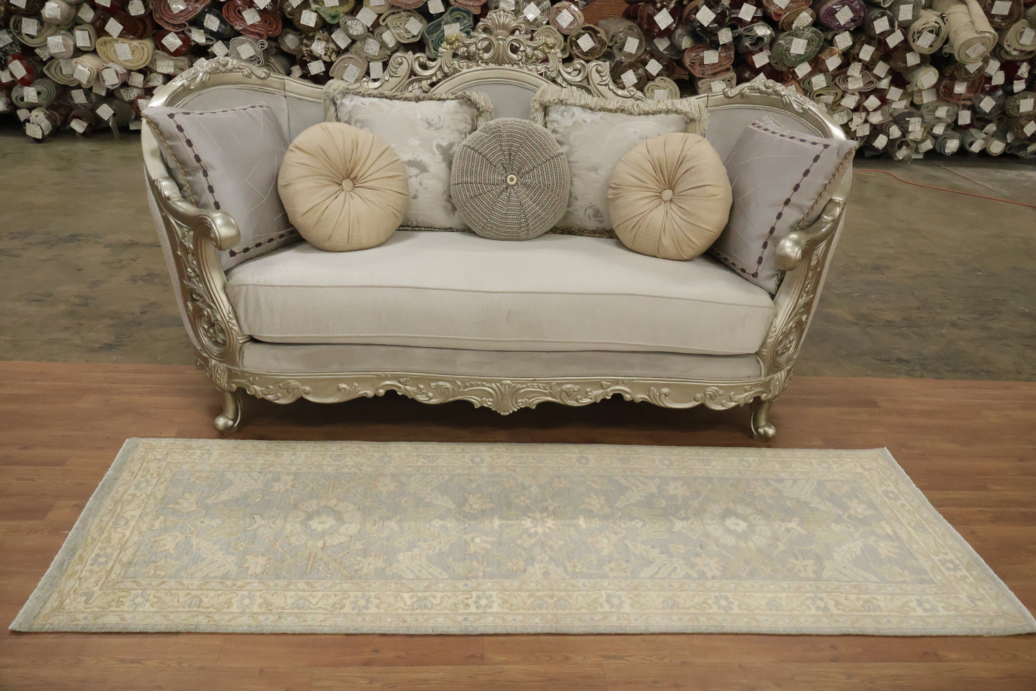 Traditional Wool Turkish Oushak Runner Rug 3x7