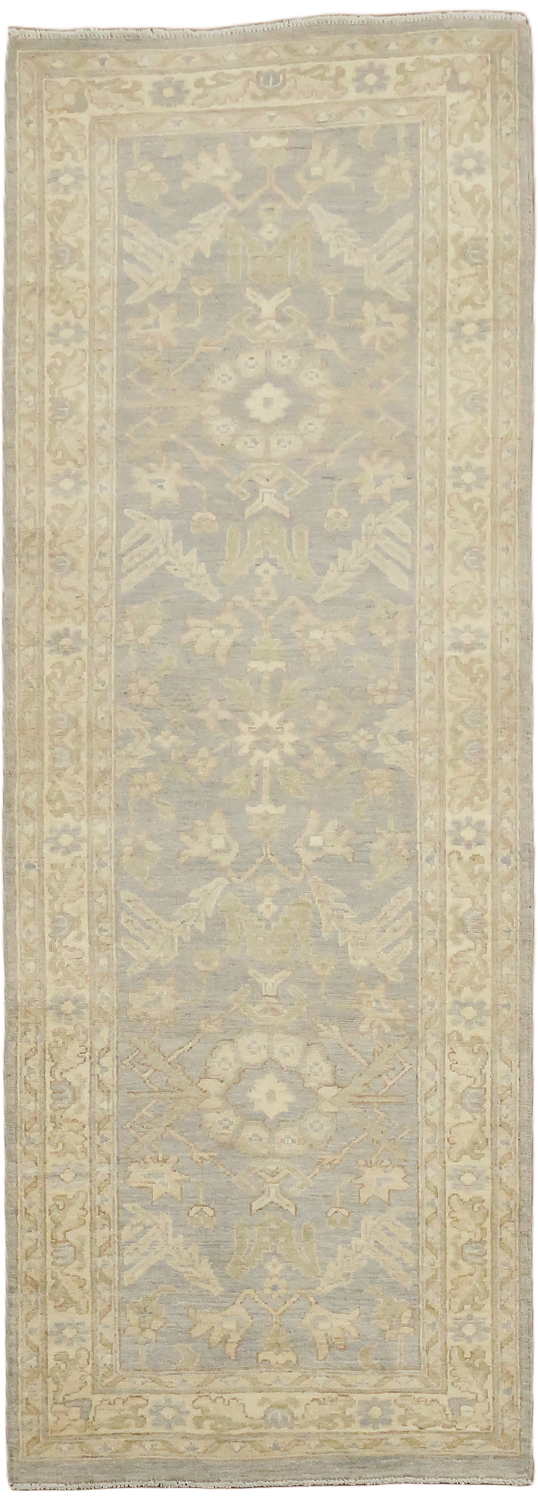 Traditional Wool Turkish Oushak Runner Rug 3x7