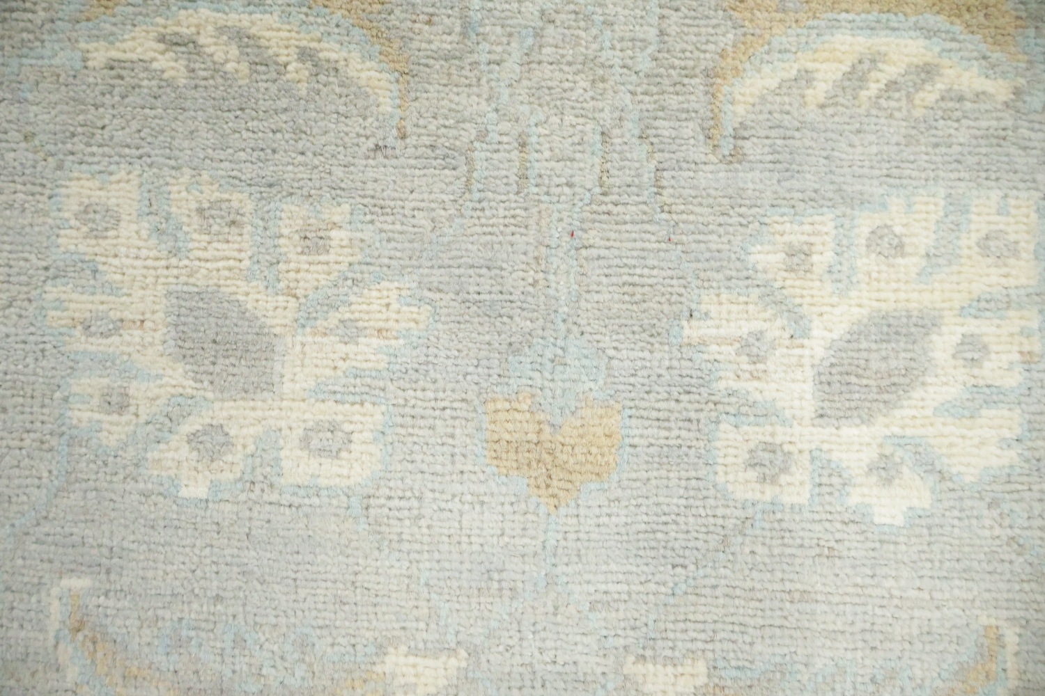 Blue Floral Wool Traditional Turkish Oushak Runner Rug 3x8