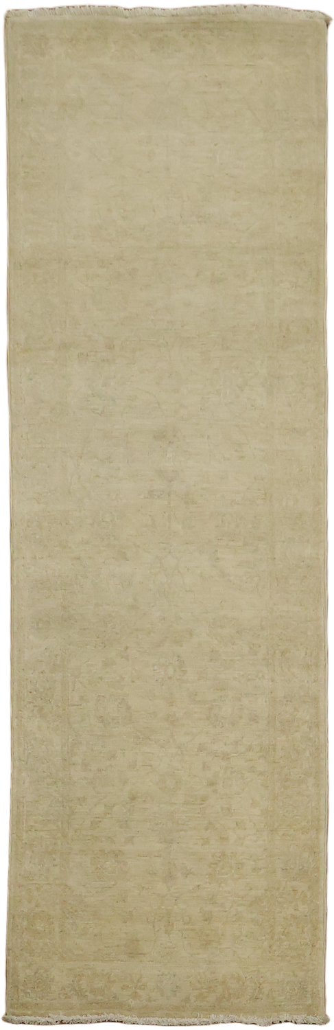 Muted Turkish Wool Traditional Oushak Runner Rug 3x8
