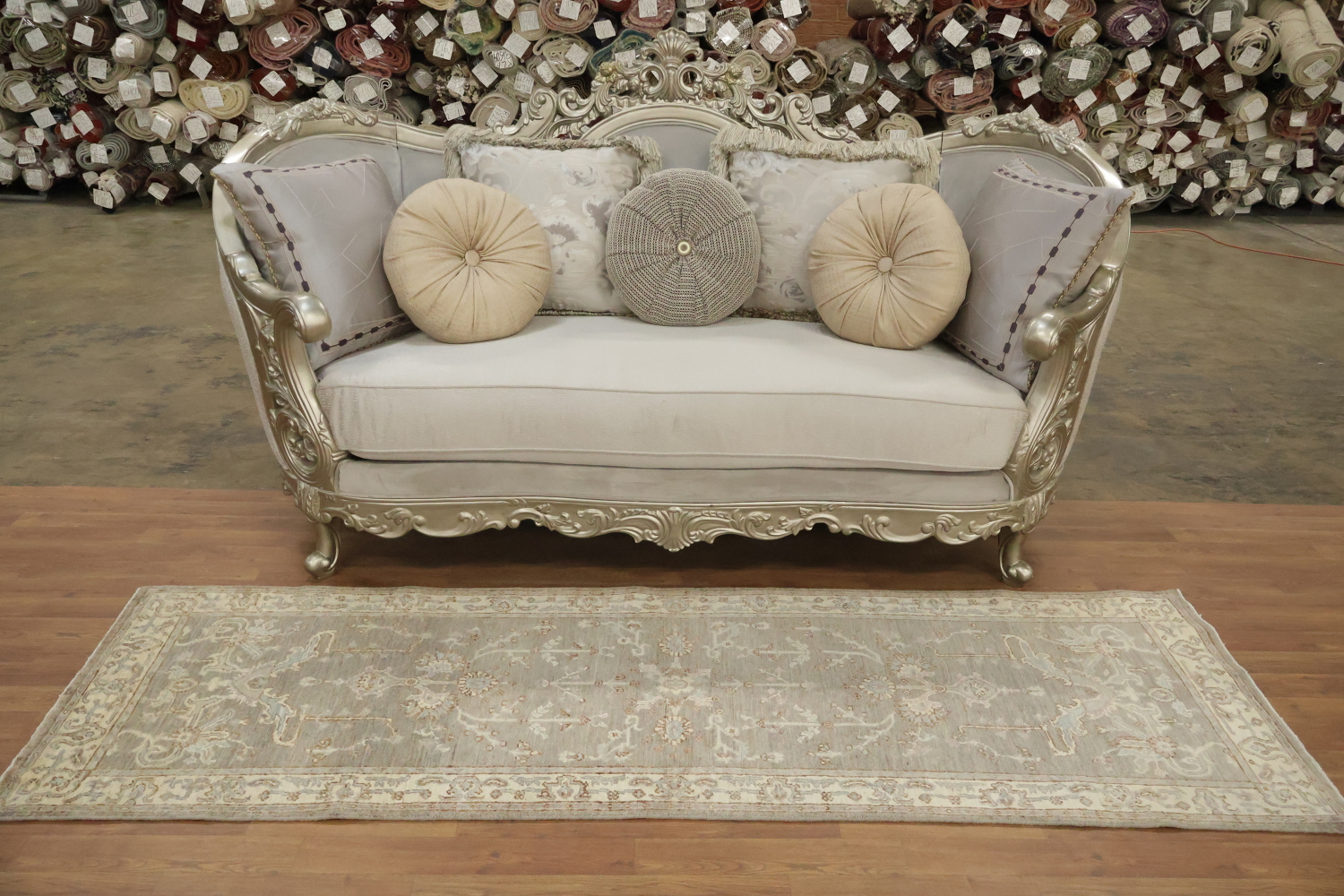 Turkish Wool Traditional Oushak Runner Rug 3x8