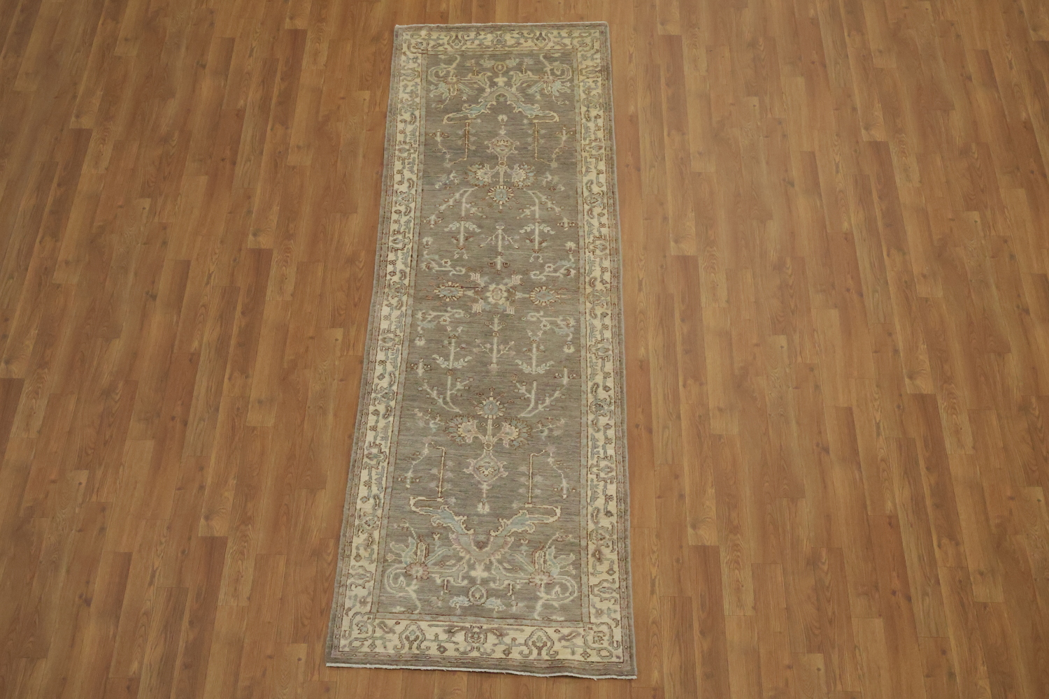Turkish Wool Traditional Oushak Runner Rug 3x8