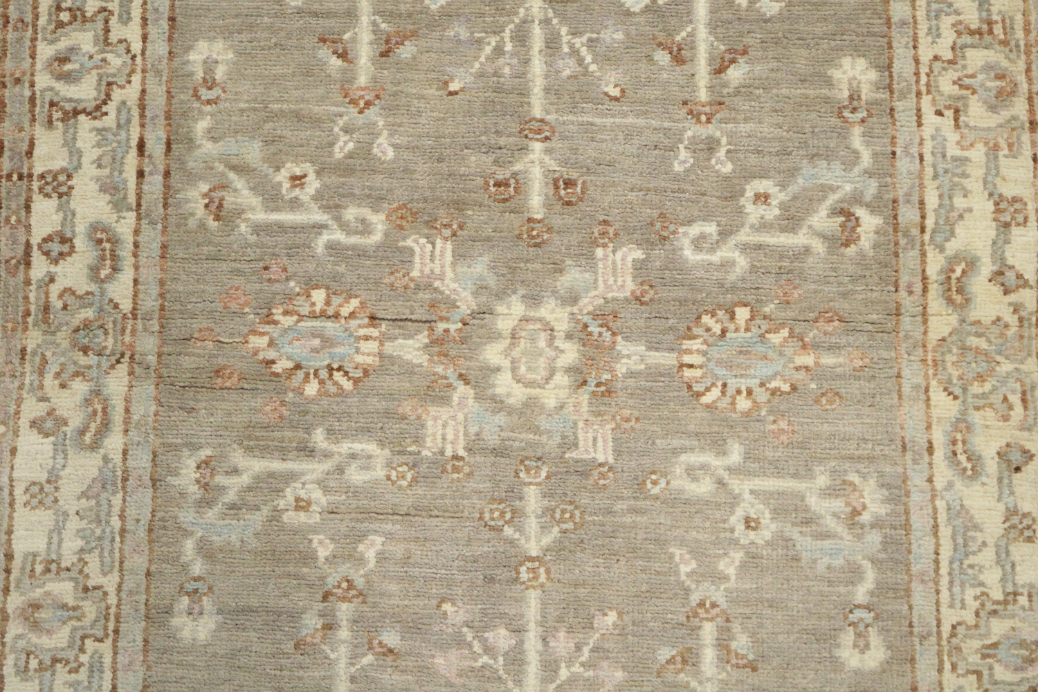 Turkish Wool Traditional Oushak Runner Rug 3x8