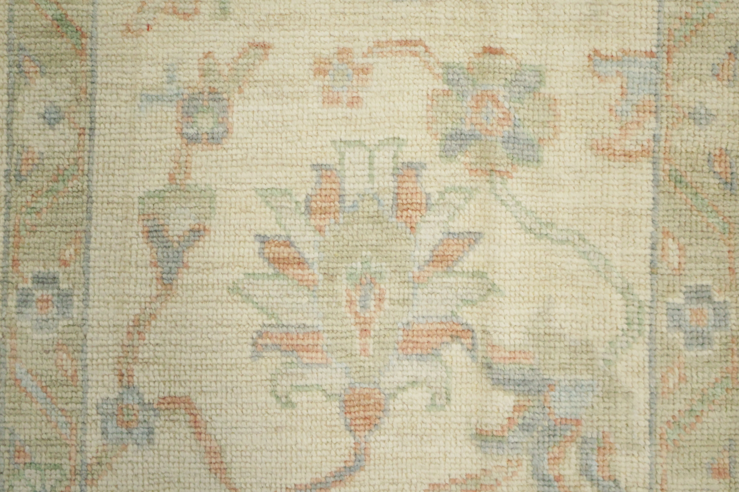 Traditional Oushak All Over Floral Wool Runner Rug 2x5